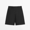 Långa bermuda-shorts i linne