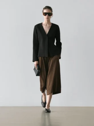 Långa bermuda-shorts med uppvikt fåll