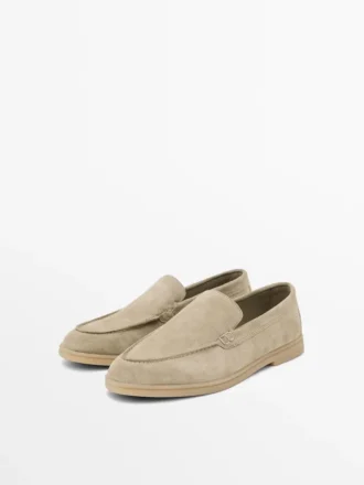 Loafers i spaltläder