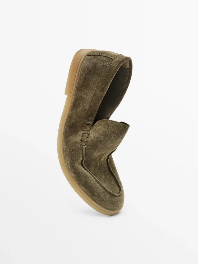 Loafers i spaltläder Loafers i spaltläder