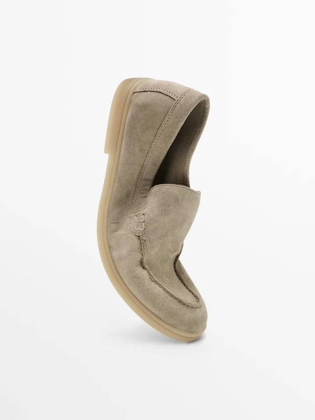 Loafers i spaltläder Loafers i spaltläder