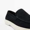 Loafers i spaltläder med moc-tå