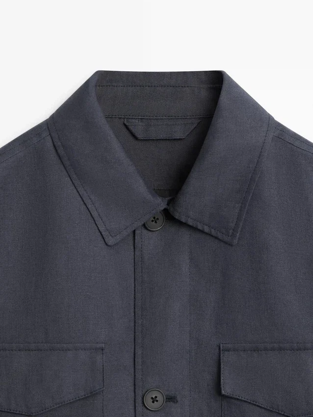 Lätt linnejacka med fickor Lätt linnejacka med fickor