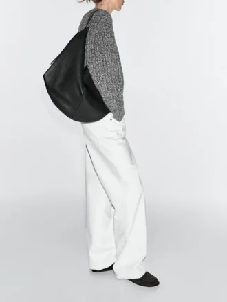 Medelstor väska i nappaläder