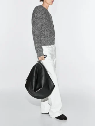 Medelstor väska i nappaläder