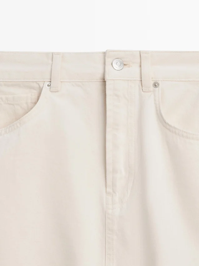 Midi-kjol i denim med tunn passform Midi-kjol i denim med tunn passform