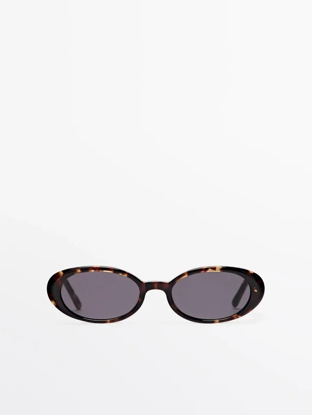 Mini-ovala solglasögon med sköldpaddsmönster Mini-ovala solglasögon med sköldpaddsmönster