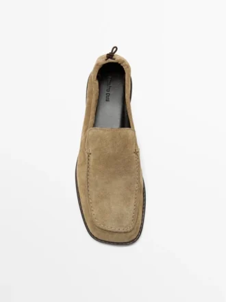 Mjuka Loafers med rynkad detalj
