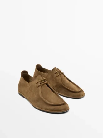 Mjuka snörskor i läder