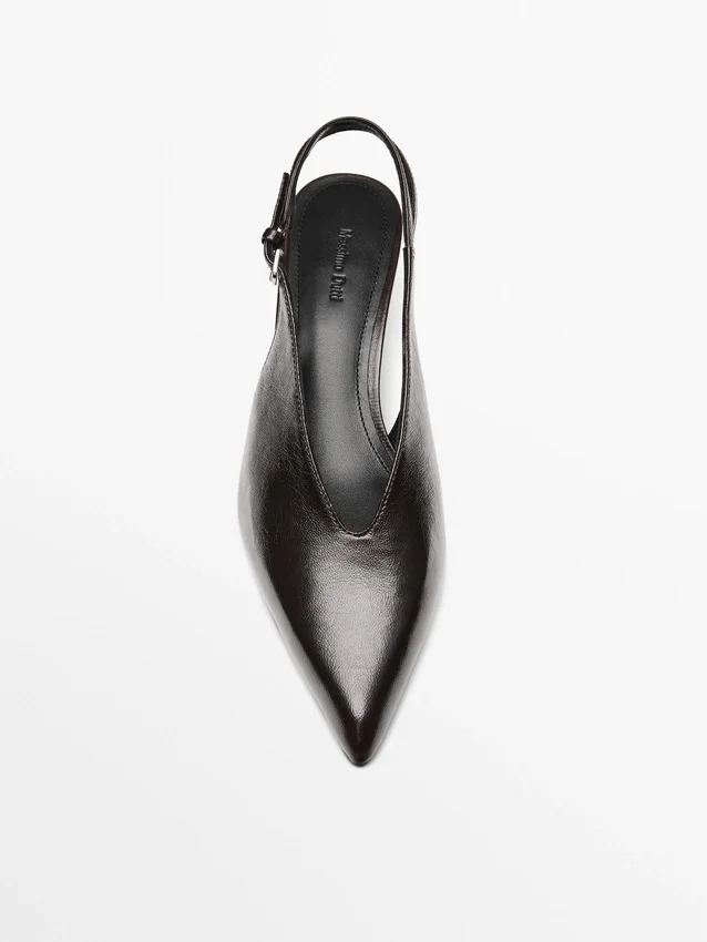 Mules med hög klack i läder Mules med hög klack i läder