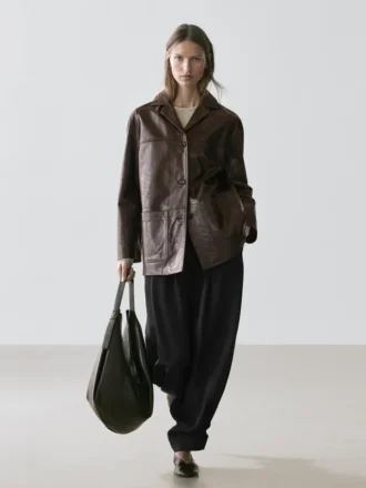 Nappaläderkavajer med knappar