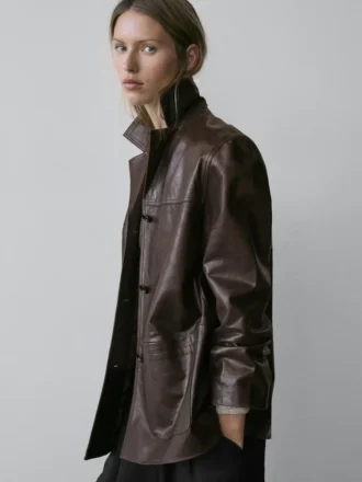 Nappaläderkavajer med knappar