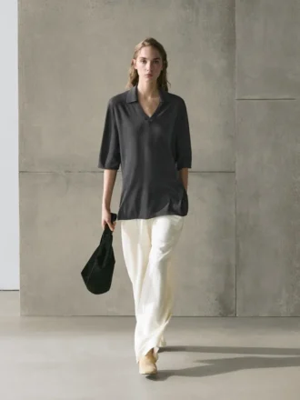 Oversize-tröja i silke- och ullblandning