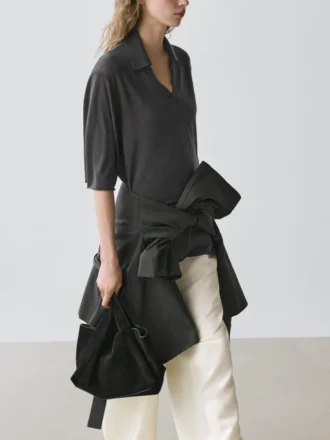 Oversize-tröja i silke- och ullblandning