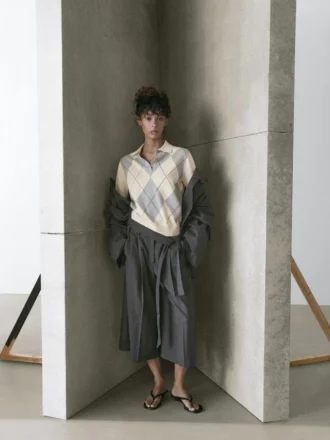 Pikétröja i argyle-mönster