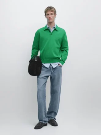 Pikétröja i bomullstrik