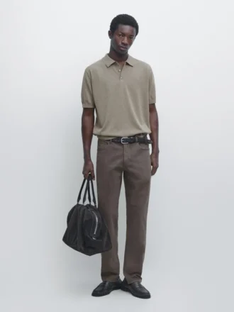 Polotröja i bomullstrik