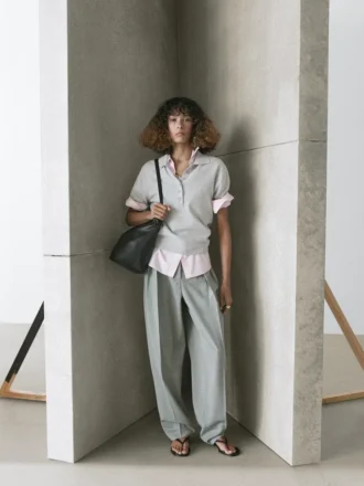 Polotröja i bomullstrik