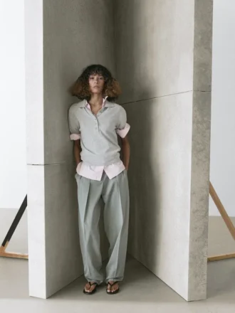 Polotröja i bomullstrik