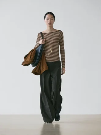 Randig långärmad bomullst-shirt