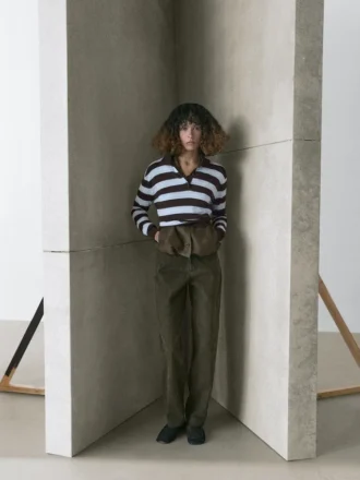 Randig pikétröja i bomull