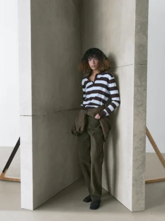 Randig pikétröja i bomull