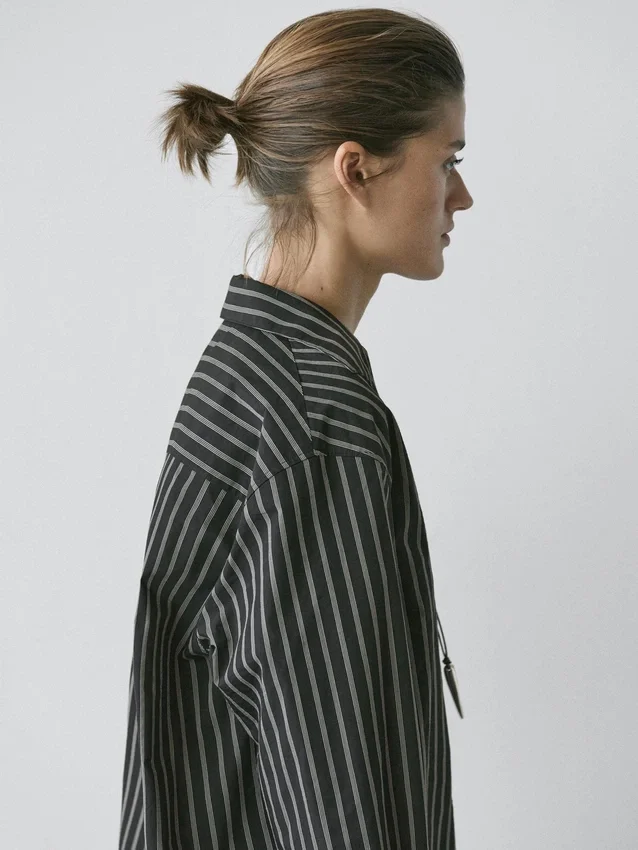 Randig skjorta i bomullsblandning Randig skjorta i bomullsblandning