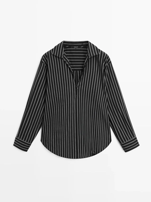 Randig skjorta i bomullsblandning Randig skjorta i bomullsblandning