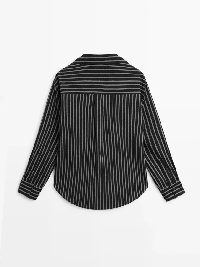 Randig skjorta i bomullsblandning Randig skjorta i bomullsblandning