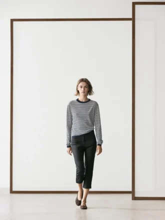 Randig tröja i bomull och silke