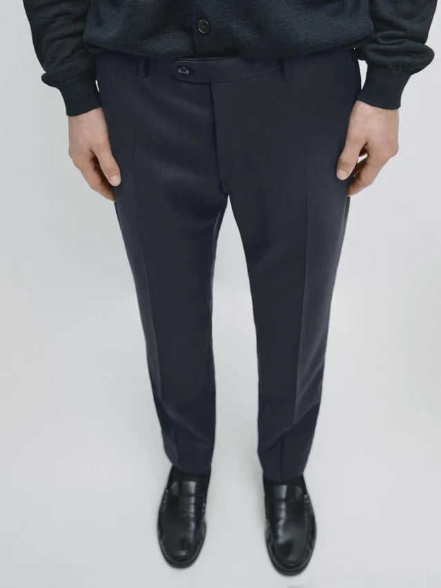 Randiga kostymbyxor i sval ull Randiga kostymbyxor i sval ull