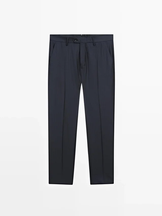 Randiga kostymbyxor i sval ull Randiga kostymbyxor i sval ull