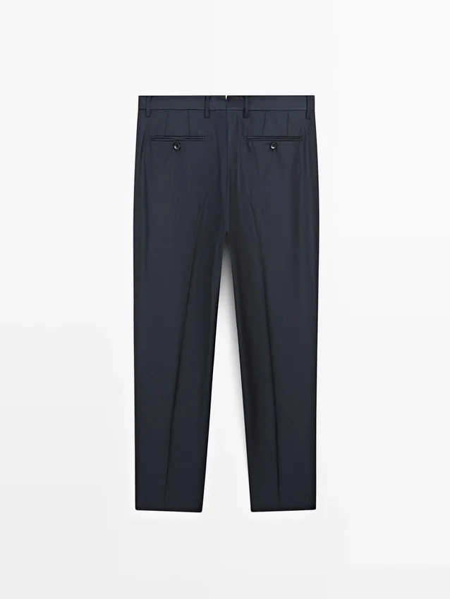 Randiga kostymbyxor i sval ull Randiga kostymbyxor i sval ull