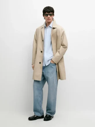 Rutig kappa i bomull med detaljer på insidan