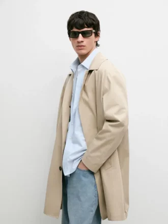 Rutig kappa i bomull med detaljer på insidan