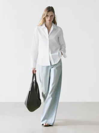 Skjorta i 100 % bomullspoplin