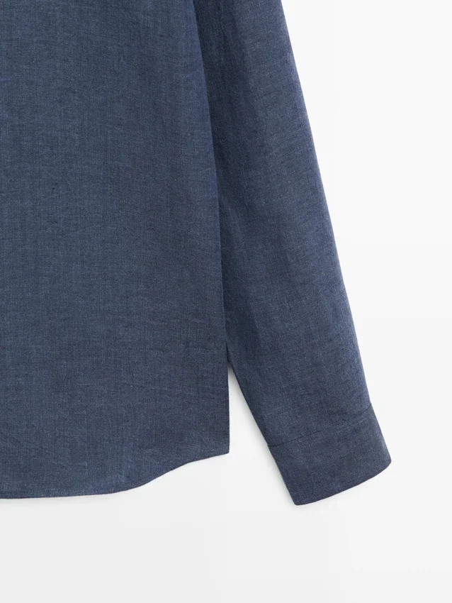 Skjorta i 100 % linne med normal passform Skjorta i 100 % linne med normal passform