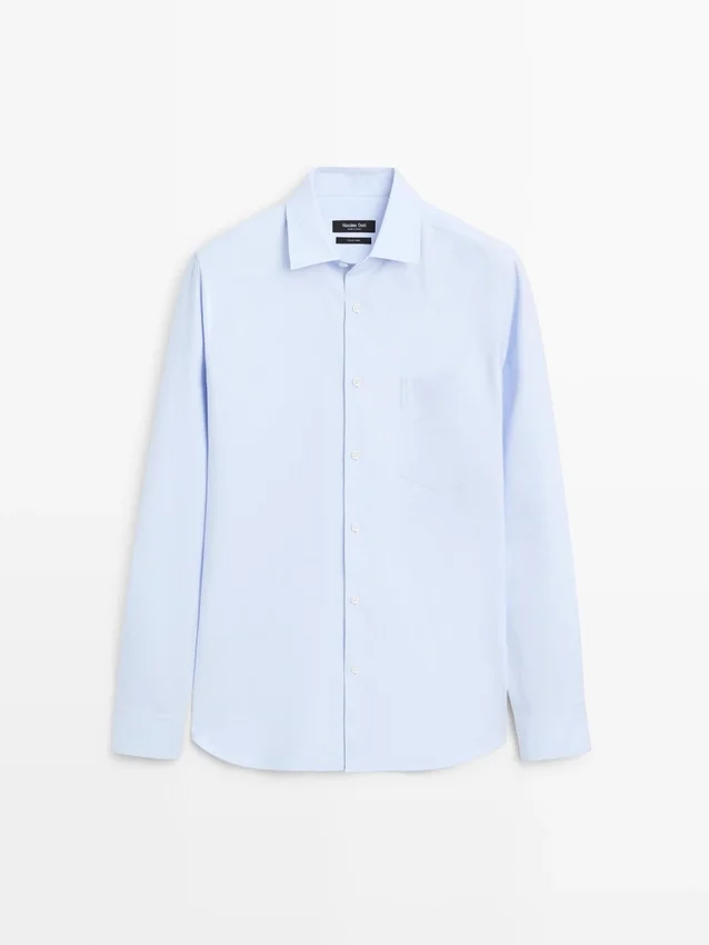 Skjorta i bomullsblandning med fickdetalj Skjorta i bomullsblandning med fickdetalj