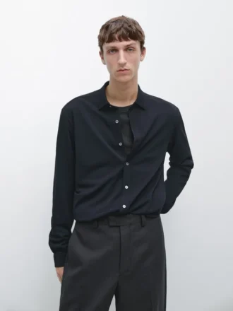 Skjorta i melange med normal passform