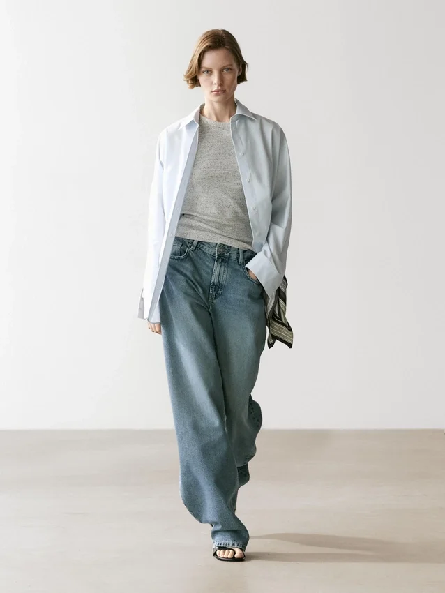 Skjorta i poplin och bomullsblandning Skjorta i poplin och bomullsblandning