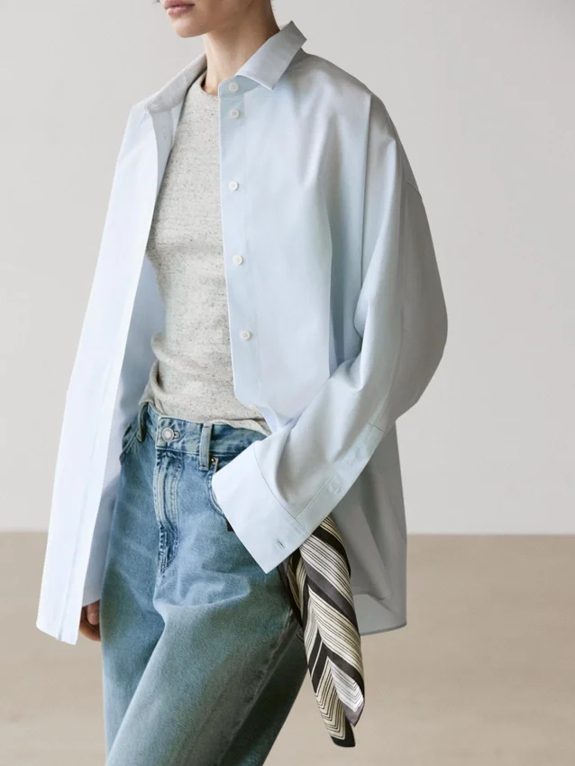 Skjorta i poplin och bomullsblandning Skjorta i poplin och bomullsblandning