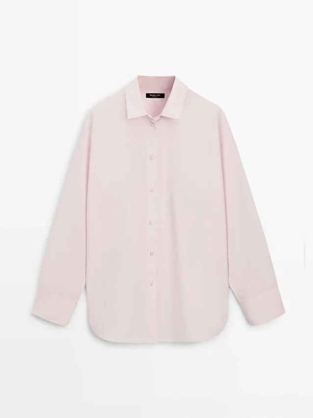 Skjorta i poplin och bomullsblandning Skjorta i poplin och bomullsblandning