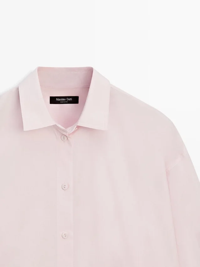 Skjorta i poplin och bomullsblandning Skjorta i poplin och bomullsblandning