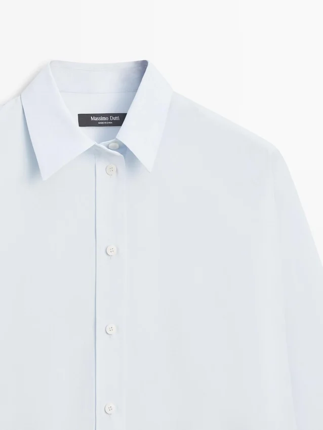 Skjorta i poplin och bomullsblandning Skjorta i poplin och bomullsblandning