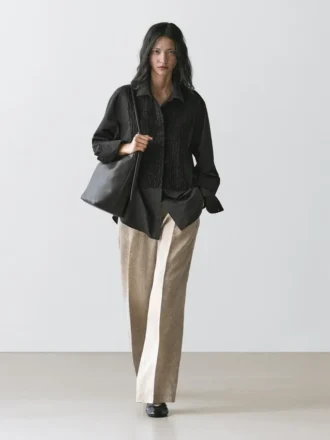 Skjorta med hängslen och broderade detaljer