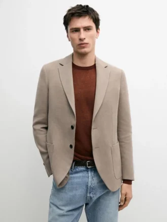 Skräddarsydd linnekavajer med fickdetaljer