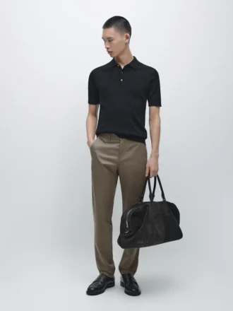 Slim fit-byxor i bomullsblandning