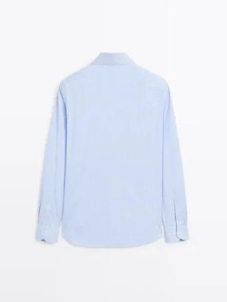 Slim fit-skjorta i randig twill