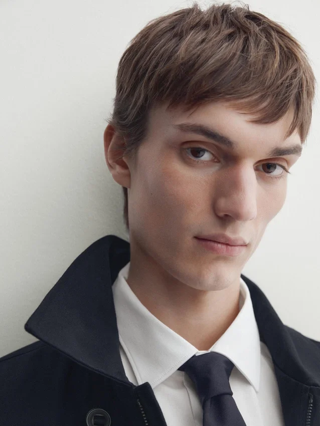 Slips i twill av bomulls- och silkesblandning Slips i twill av bomulls- och silkesblandning