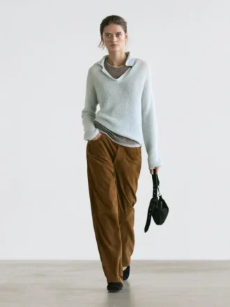 Stickad pikétröja i alpackablandning